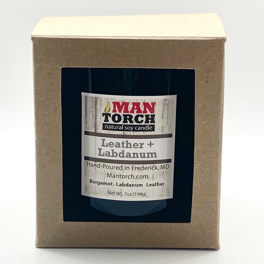 Leather & Labdanum Mantorch Soy Candle