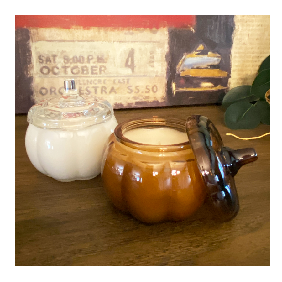 Mini Glass Pumpkin Soy Candle