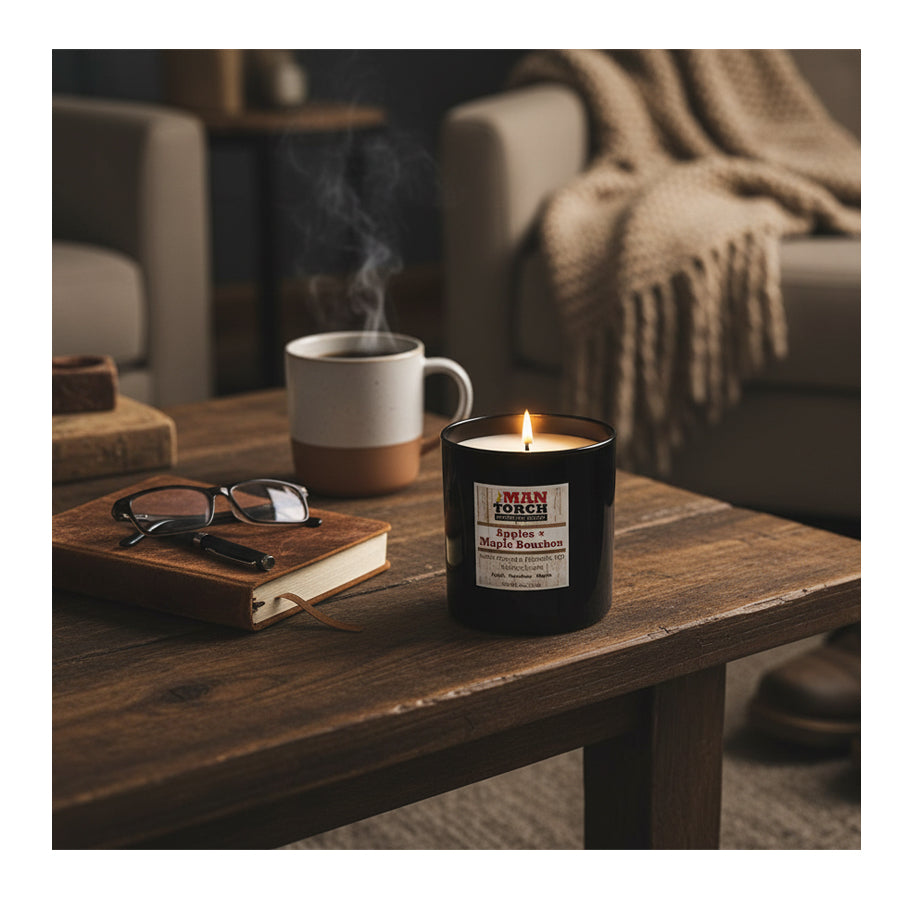 Apples & Maple Bourbon Mantorch Soy Candle