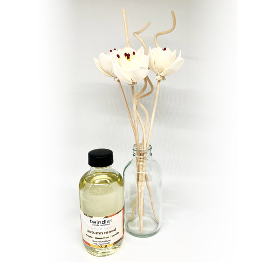Glass Reed Diffuser w/Natural Rattan Reed Sticks