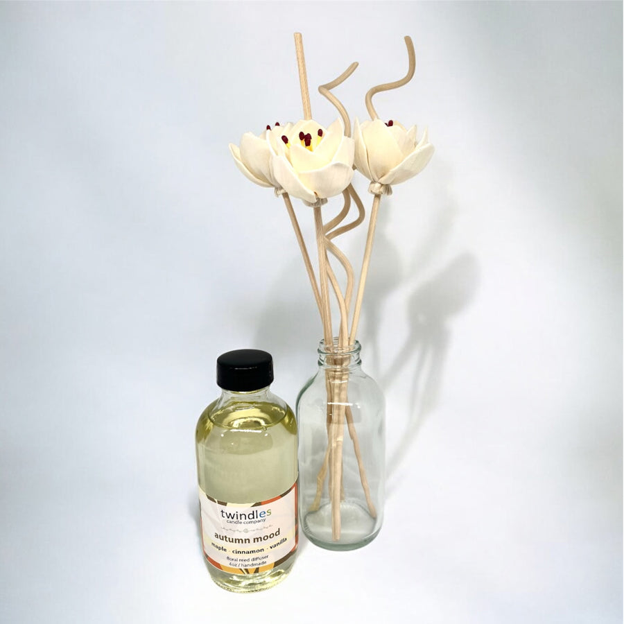 Glass Reed Diffuser w/Natural Rattan Reed Sticks