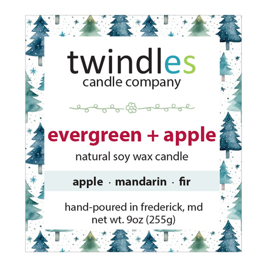 Evergreen + Apple 9oz Candle