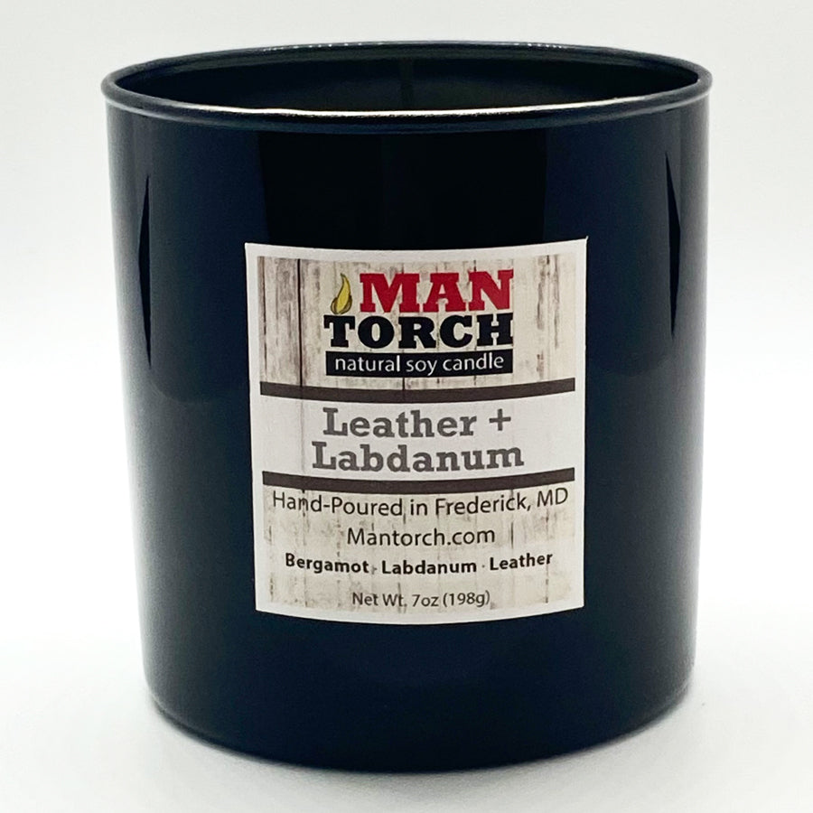 Leather & Labdanum Mantorch Soy Candle