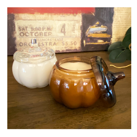 Mini Glass Pumpkin Soy Candle