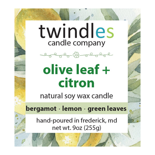 Olive Leaf + Citron 9oz Candle