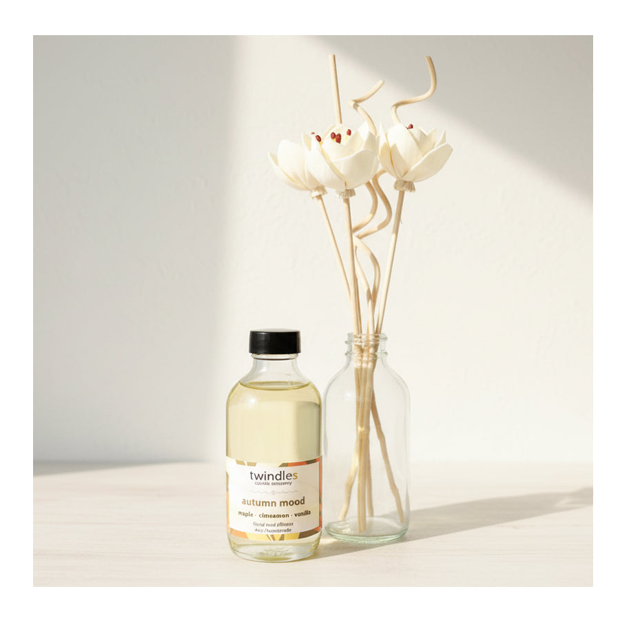 Glass Reed Diffuser w/Natural Rattan Reed Sticks – twindles candle company