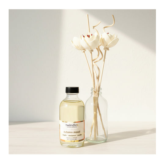 Glass Reed Diffuser w/Natural Rattan Reed Sticks