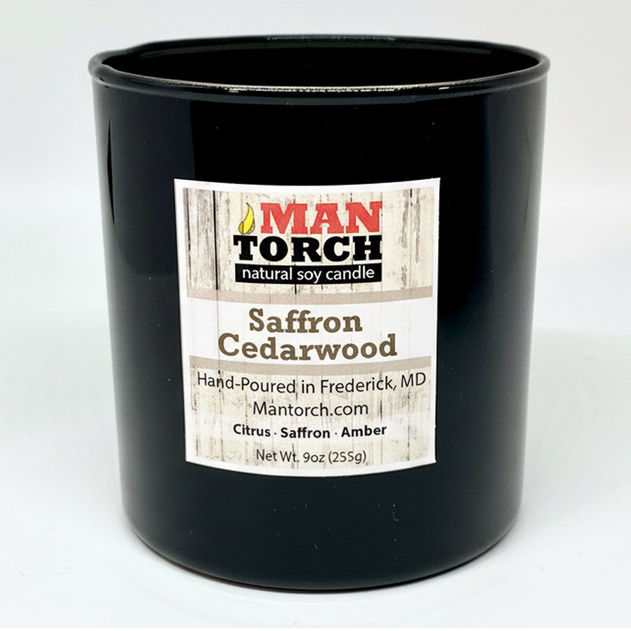 Saffron Cedarwood Mantorch Soy Candle