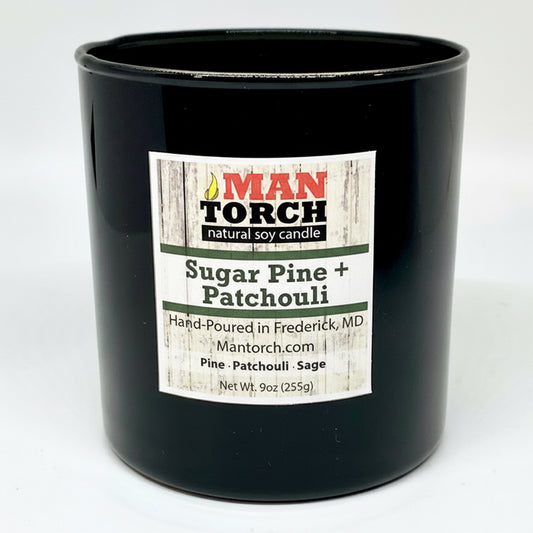Sugar Pine & Patchouli Mantorch Soy Candle